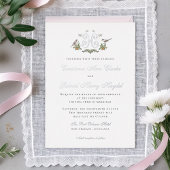 Tortelduifjes "H" Monogram Folie Huwelijksuitnodig Folie Uitnodiging