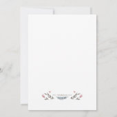 Tortelduifjes Handgetekende repetitie diner Kaart (Achterkant)