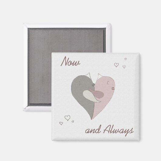 Tortelduifjes hart magneet (Voorkant / Achterkant)