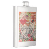 Tortelduifjes Hart Rode Kunst Collage Flacon (Rechts)