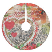 Tortelduifjes Hart Rode Kunst Collage Kerstboom Rok (Voorkant)