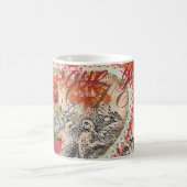 Tortelduifjes Hart Rode Kunst Collage Koffiemok (Center)