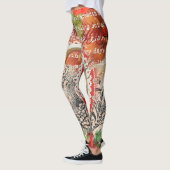 Tortelduifjes Hart Rode Kunst Collage Leggings (Links)