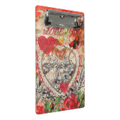 Tortelduifjes Hart Rode Kunst Collage Mini Klembord (Schuin)