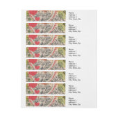 Tortelduifjes Hart Rode Kunst Collage Omwikkelbaar Adreslabel (Vel)