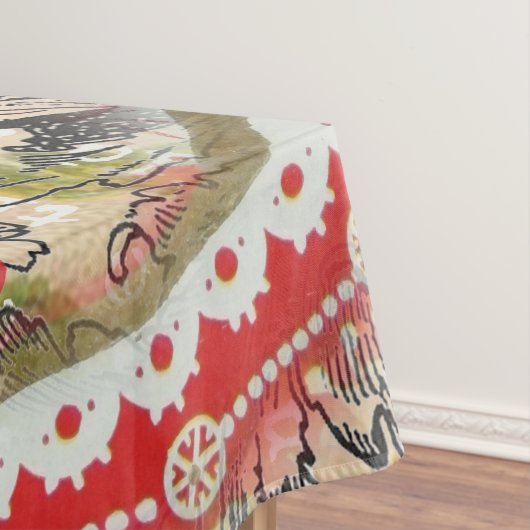 Tortelduifjes Hart Rode Kunst Collage Tafelkleed (Voorbeeld)