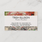 Tortelduifjes Hart Rode Kunst Collage Visitekaartje (Achterkant)