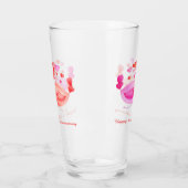 Tortelduifjes hart rood roze 1e Jubileum kunst Glas (Links)