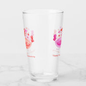 Tortelduifjes hart rood roze 1e Jubileum kunst Glas (Rechts)