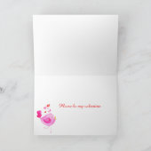 Tortelduifjes hart rood roze Valentijnse kunst kaa Feestdagen Kaart (Binnen)