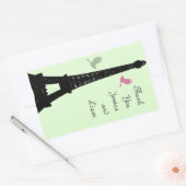 Tortelduifjes Hartelijk dank (groen) Rechthoekige Sticker (Envelop)