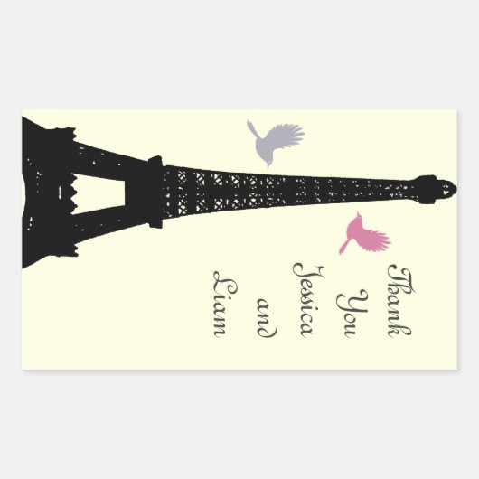 Tortelduifjes Hartelijk dank (niet wit) Rechthoekige Sticker (Voorkant)