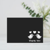 Tortelduifjes Hartelijk dank (zwart) Bedankkaart (Staand voorkant)