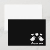 Tortelduifjes Hartelijk dank (zwart) Bedankkaart (Voorkant / Achterkant)