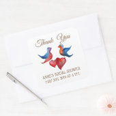 Tortelduifjes, harten Vrijgezellenfeest vierkante  Sticker (Envelop)