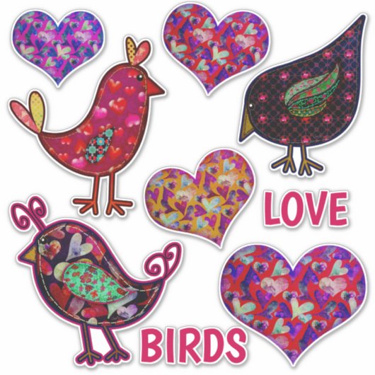 Tortelduifjes | Hartvormen | VALENTIJNSDAG Sticker (Voorkant)