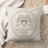 Tortelduifjes Heart gepersonaliseerd voor de heer  Kussen (Deken)