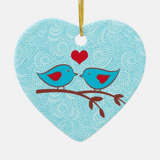 Tortelduifjes Heart Ornament (Voorkant)