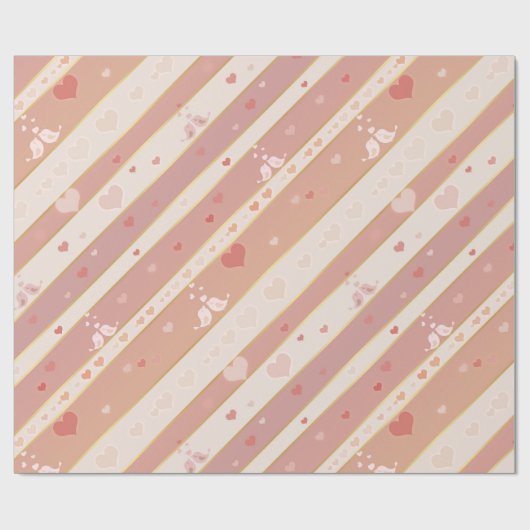 Tortelduifjes Het Patroon van de Valentijn van het Cadeaupapier (Vlak)