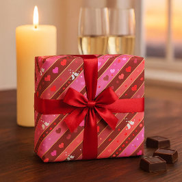 Tortelduifjes Het Patroon van de Valentijn van het Cadeaupapier