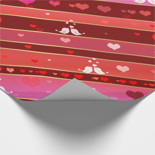 Tortelduifjes Het Patroon van de Valentijn van het Cadeaupapier (Hoek)