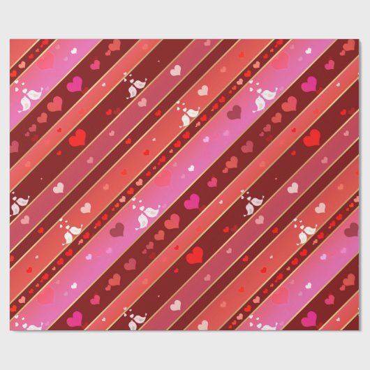 Tortelduifjes Het Patroon van de Valentijn van het Cadeaupapier (Vlak)