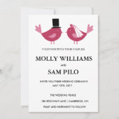 Tortelduifjes  huwelijksuitnodiging. kaart (Voorkant)