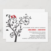 Tortelduifjes in de Abstracte boom Kaart (Voorkant / Achterkant)