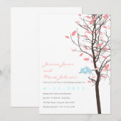 Tortelduifjes in de boom - Roze en blauw Kaart (Voorkant / Achterkant)