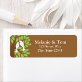 Tortelduifjes in de structuur adreslabel retourner etiket (Insitu)