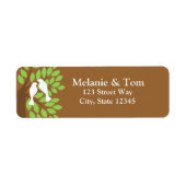 Tortelduifjes in de structuur adreslabel retourner etiket (Voorkant)