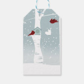 Tortelduifjes in de winter cadeaulabel (Achterkant)