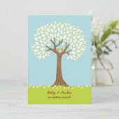 Tortelduifjes in een boom (dag) Uitnodiging (Staand voorkant)