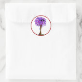 Tortelduifjes in een Boom van Harten - Winterliefd Ronde Sticker (Tas)