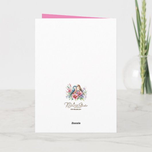 Tortelduifjes in het voorjaar Happy Moederdag Kaar Bedankkaart (Achterkant)