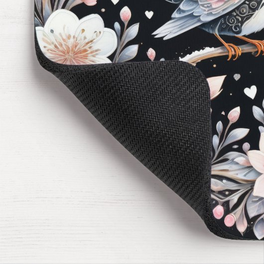 Tortelduifjes in Kerstmis achtergrond Muismat (Hoek)