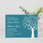 Tortelduifjes in kiemboom bruiloft of douche kaart (Staand voorkant)