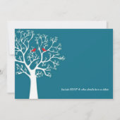 Tortelduifjes in kiemboom bruiloft of douche kaart (Achterkant)