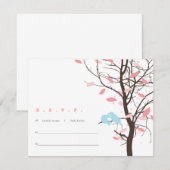 Tortelduifjes in RSVP - Roze en Blauw (Voorkant / Achterkant)