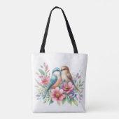 Tortelduifjes in Spring Flowers Tote Bag (Achterkant)
