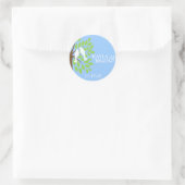 Tortelduifjes in Tree Light Blue Ronde Sticker (Tas)
