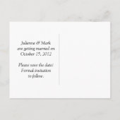 Tortelduifjes kersenbloesems slaan de datum op aankondigingskaart (Achterkant)