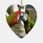 Tortelduifjes Kissing Macaw Parrots Ornament (Rechts)