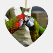 Tortelduifjes Kissing Macaw Parrots Ornament (Achterkant)