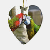 Tortelduifjes Kissing Macaw Parrots Ornament (Links)