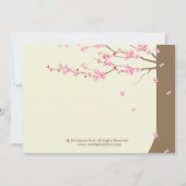 Tortelduifjes  kooi Cherry Blossom Reception Kaart (Achterkant)