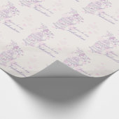 Tortelduifjes kooi paarse roze genaamd valentijn w cadeaupapier (Hoek)