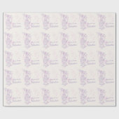 Tortelduifjes kooi paarse roze genaamd valentijn w cadeaupapier (Vlak)