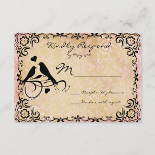 Tortelduifjes Lijst Bindende RSVP-kaarten schuive RSVP Kaartje