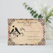 Tortelduifjes Lijst Bindende RSVP-kaarten schuive RSVP Kaartje (Staand voorkant)